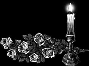 свеча и розы - картинки для гравировки